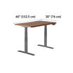 front view of desk with measurements